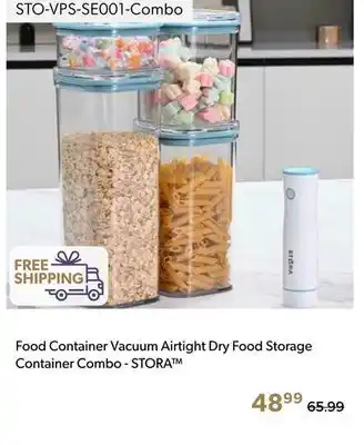 Shopper+ Food Container Vacuum Airtight Dry Food Storage Container Combo - STORA offer