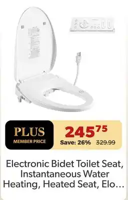 Shopper+ Electronic Bidet Toilet Seat, Instantaneous Water Heating, Heated Seat, Elongated - LIVINGbasics offer