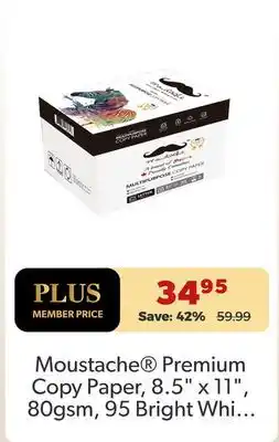 Shopper+ Moustache Premium Copy Paper, 8.5 x 11, 80gsm, 95 Bright White, 500 Sheets/Ream - 5 Ream Box offer