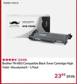 Shopper+ Brother TN-660 Compatible Black Toner Cartridge High Yield - Moustache - 1/Pack offer