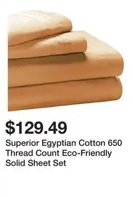 Bed Bath & Beyond Superior Egyptian Cotton 650 Thread Count Eco-Friendly Solid Sheet Set offer