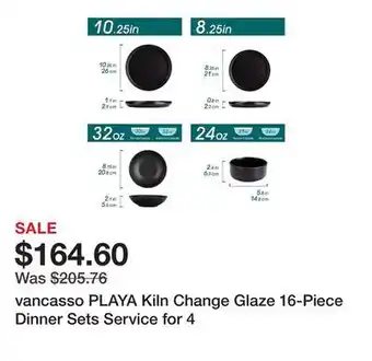 Bed Bath & Beyond vancasso PLAYA Kiln Change Glaze 16-Piece Dinner Sets Service for 4 offer