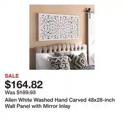 Bed Bath & Beyond Allen White Washed Hand Carved 48x28-inch Wall Panel with Mirror Inlay offer