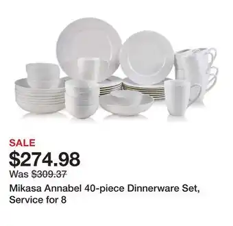 Bed Bath & Beyond Mikasa Annabel 40-piece Dinnerware Set, Service for 8 offer