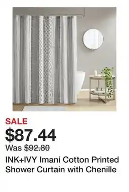 Bed Bath & Beyond INK+IVY Imani Cotton Printed Shower Curtain with Chenille offer