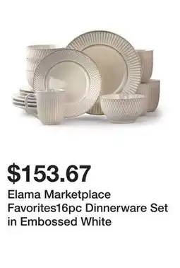 Bed Bath & Beyond Elama Marketplace Favorites16pc Dinnerware Set in Embossed White offer