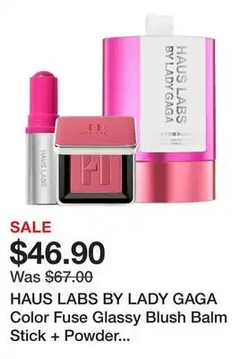 Sephora HAUS LABS BY LADY GAGA Color Fuse Glassy Blush Balm Stick + Powder Blush Set offer