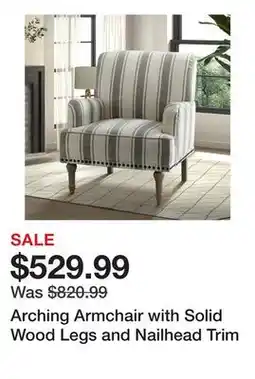 Wayfair Arching Armchair with Solid Wood Legs and Nailhead Trim offer