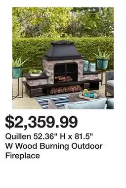 Wayfair Quillen 52.36 H x 81.5 W Wood Burning Outdoor Fireplace offer