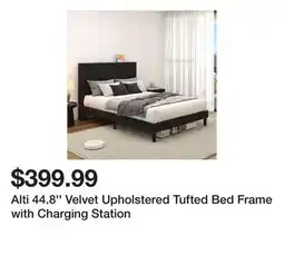 Wayfair Alti 44.8'' Velvet Upholstered Tufted Bed Frame with Charging Station offer