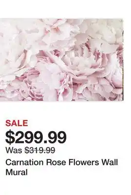 Wayfair Carnation Rose Flowers Wall Mural offer