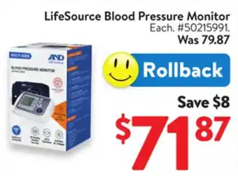 Walmart LifeSource Blood Pressure Monitor offer