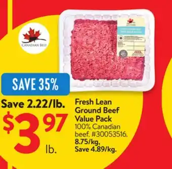 Walmart Fresh Lean Ground Beef Value Pack offer