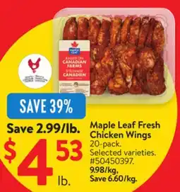 Walmart Maple Leaf Fresh Chicken Wings offer