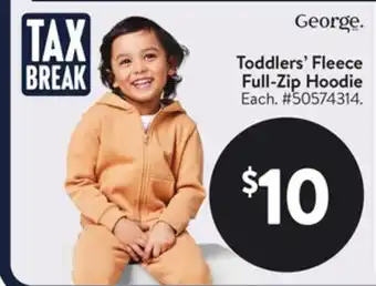 Walmart Toddlers' Fleece Full-Zip Hoodie offer