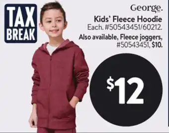 Walmart George Kids' Fleece Hoodie offer