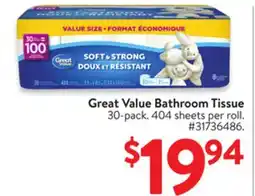 Walmart Great Value Bathroom Tissue offer