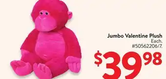 Walmart Jumbo Valentine Plush offer