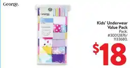 Walmart Kids Underwear Value Pack offer