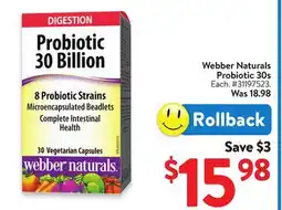 Walmart Webber Naturals Probiotic 30s offer