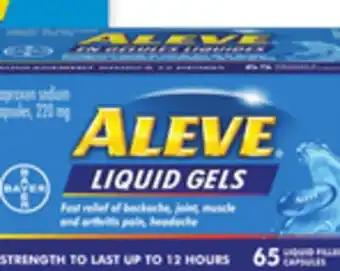 Walmart Aleve Liquid Gels 65s offer