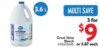 Walmart Great Value Bleach offer