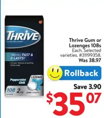 Walmart Thrive Gum or Lozenges 108s offer