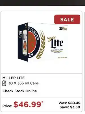 The Beer Store Miller Lite offer