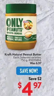 Walmart Kraft Natural Peanut Butter offer