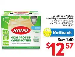 Walmart Boost High Protein Meal Replacement Drink offer