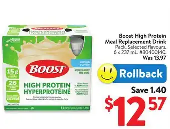 Walmart Boost High Protein Meal Replacement Drink offer