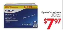 Walmart Equate Cotton Swabs offer