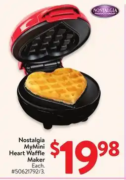 Walmart Nostalgia MyMini Heart Waffle Maker offer