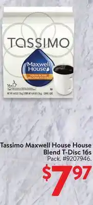 Walmart Tassimo Maxwell House House Blend T-Disc 16s offer