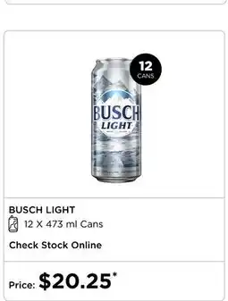 The Beer Store Busch Light 12 Cans offer