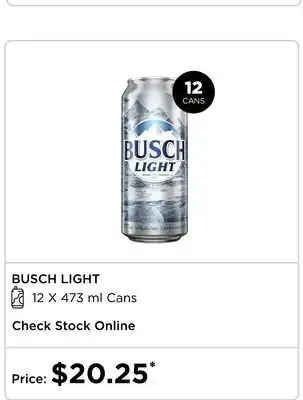 The Beer Store Busch Light 12 Cans offer