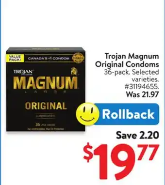 Walmart Trojan Magnum Original Condoms offer