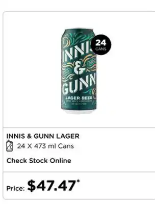 The Beer Store Innis & Gunn Lager 24 Cans offer