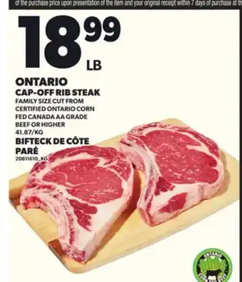 Independent Grocer CAP-OFF RIB STEAK offer