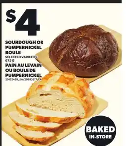 Independent Grocer SOURDOUGH OR PUMPERNICKEL BOULE, 675 G offer