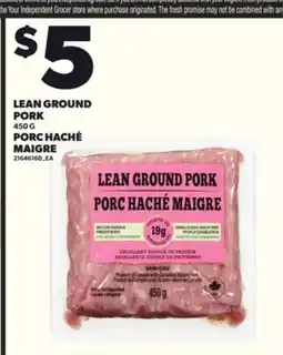 Independent Grocer LEAN GROUND PORK, 450 G offer