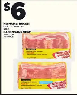 Independent Grocer NO NAME BACON, 500 G offer