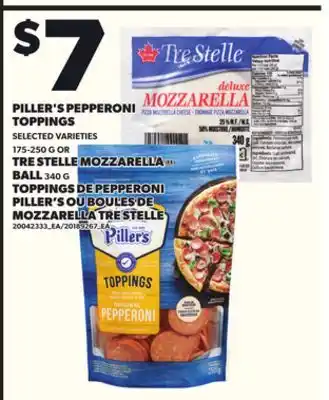 Independent Grocer PILLER'S PEPPERONI TOPPINGS, 175-250 G OR TRE STELLE MOZZARELLA BALL 340 G offer