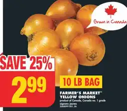 No Frills FARMER'S MARKET YELLOW ONIONS, 10 LB BAG offer