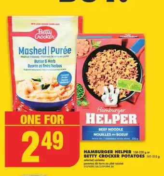 No Frills HAMBURGER HELPER, 158-220 G OR BETTY CROCKER POTATOES, 141-215 G offer