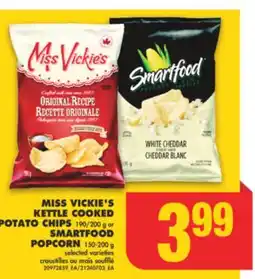 No Frills MISS VICKIE'S KETTLE COOKED POTATO CHIPS 190/200 g or SMARTFOOD POPCORN 150-200 g offer