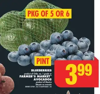 No Frills BLUEBERRIES OR FARMER'S MARKET AVOCADOS offer