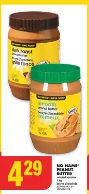 No Frills NO NAME PEANUT BUTTER, 1 KG offer