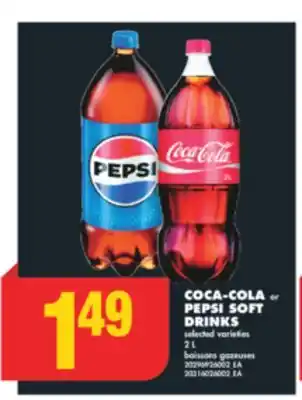 No Frills COCA-COLA OR PEPSI SOFT DRINKS, 2 L offer