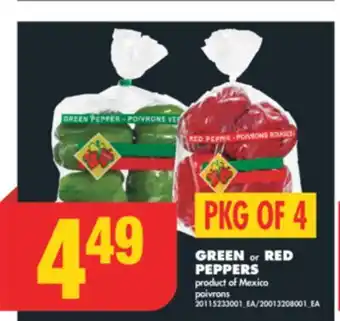 No Frills GREEN OR RED PEPPERS, PKG OF 4 offer